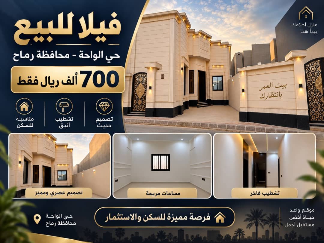 فيلا للبيع في شارع البسوس, حي الواحة, مدينة رماح, منطقة الرياض
